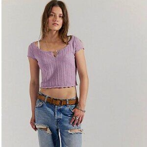 Free People: Hera Cashmere Pointelle Sweater in Lilac (sold out online)